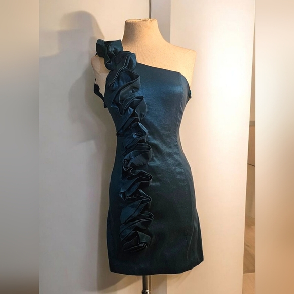 Source Unknown One-Shoulder Navy Dress - Picture 2 of 8